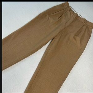 Aritzia Babaton Tan Pleated Trousers